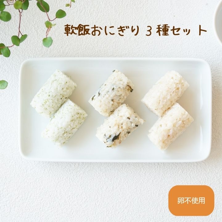 軟飯おにぎり３種セット盛り付けイメージ